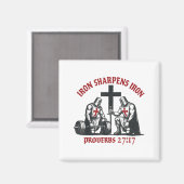 Iron Sharpens Iron Bible Scripture Christian Gym W Magnet (Vorderseite/Rückseite)
