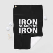 Iron Sharpens Iron Black Golfhandtuch (Insitu)