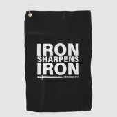 Iron Sharpens Iron Black Golfhandtuch (Vorderseite)