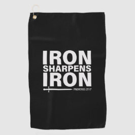 Iron Sharpens Iron Black Golfhandtuch