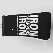Iron Sharpens Iron Black & White Golf Putter Abdec Golf Headcover (Vorderseite)