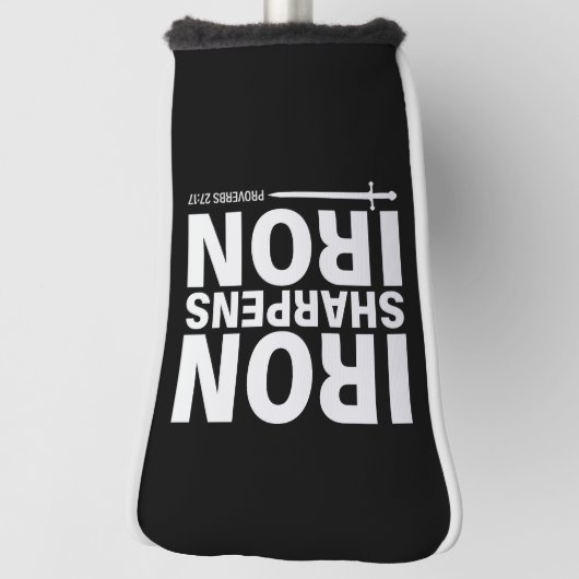 Iron Sharpens Iron Black & White Golf Putter Abdec Golf Headcover (Rotieren 90)