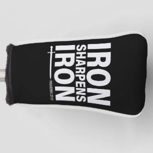 Iron Sharpens Iron Black & White Golf Putter Abdec Headcover