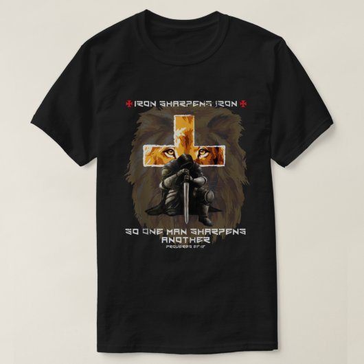 Iron Sharpens Iron Christlich Scripting Crosses Li T-Shirt (Design vorne)