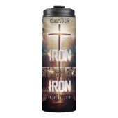 Iron Sharpens Iron Cross Scripting Thermosbecher (Vorderseite)