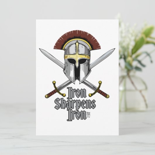 Iron Sharpens Iron Essential Christlich Inspiratio Einladung (Stehend Vorderseite)