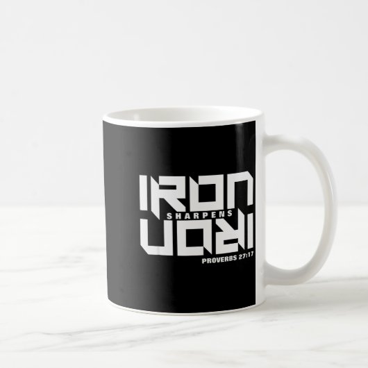 Iron Sharpens Iron Proverbs 27_17 Bible Verse Chri Kaffeetasse (Rechts)