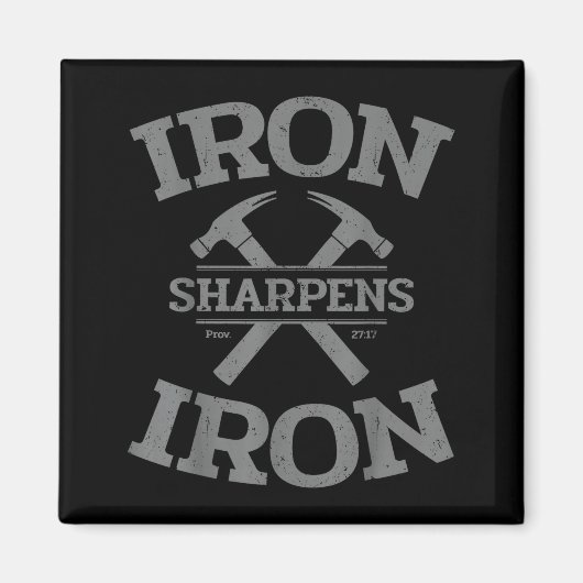 Iron Sharpens Iron Proverbs 27_17 Gym Workout Men  Magnet (Vorne)