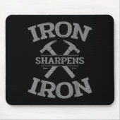 Iron Sharpens Iron Proverbs 27_17 Gym Workout Men  Mousepad (Vorne)