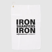 Iron Sharpens Iron White Golfhandtuch (Vorderseite)