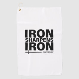 Iron Sharpens Iron White Golfhandtuch