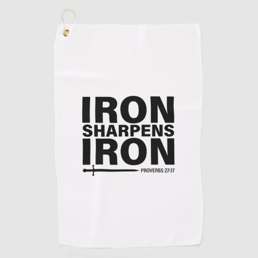 Iron Sharpens Iron White Golfhandtuch (Vorderseite)