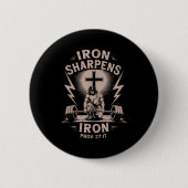 Iron Sharpens Iron Youth Christian Workout Gym Wei Button (Vorderseite)