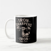Iron Sharpens Iron Youth Christian Workout Gym Wei Kaffeetasse (Links)