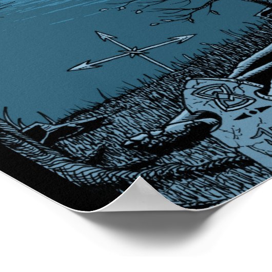 Iron Skull Print Poster (Ecke)