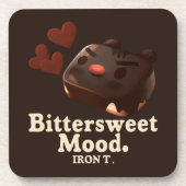 Iron T Bittersweet Mood: Dunkle Schokoladenkuchen- Getränkeuntersetzer (Vorderseite)