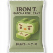 Iron T. Matcha Roll Cake: Japanese Snack Art Aufkleber (Vorderseite)