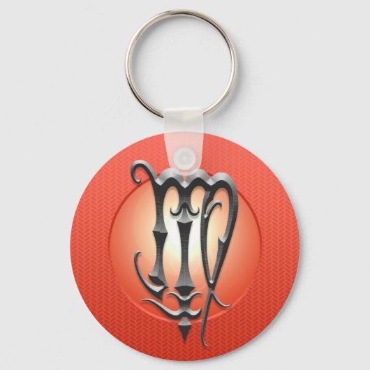 Iron Virgo Symbol, rot Schlüsselanhänger (Vorderseite)