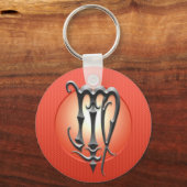 Iron Virgo Symbol, rot Schlüsselanhänger (Vorderseite)