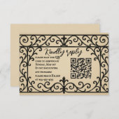 Iron Vow QR Code Wedding RSVP Card (Vorne/Hinten)