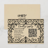 Iron Vow QR Code Wedding RSVP Card Karte (Vorne/Hinten)
