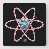Ironic Atomic Quadratische Wanduhr (Vorderseite)