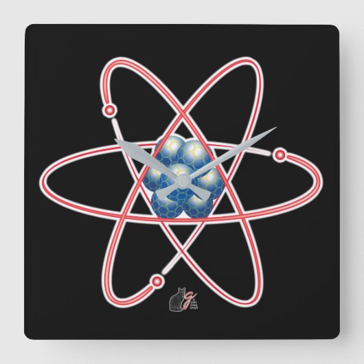 Ironic Atomic Quadratische Wanduhr (Vorderseite)