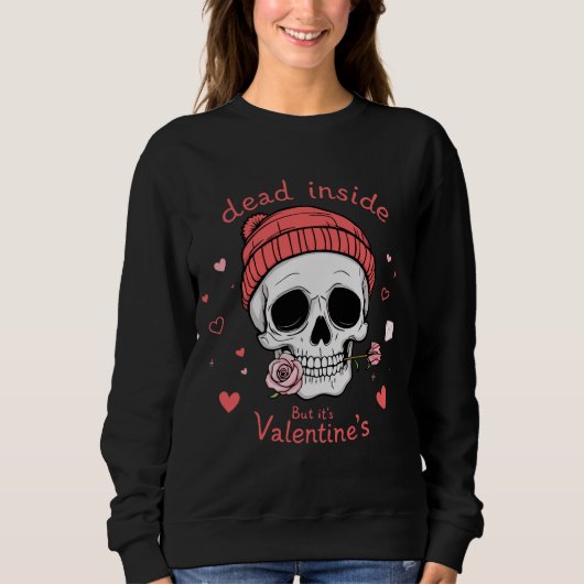 Ironic Valentine Skull Sweatshirt (Vorderseite)
