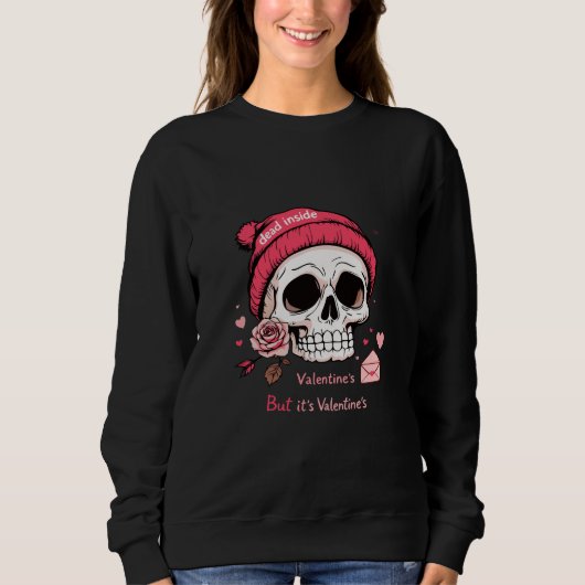 Ironic Valentine Skull Sweatshirt (Vorderseite)