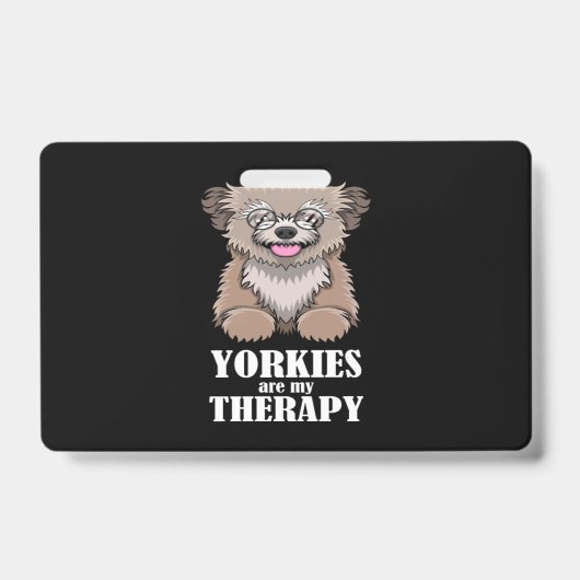 Ironic Yorkies as Therapy Yorkshire Terrier Ausweis (Vorderseite)