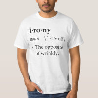 Ironie-Definition das Gegenteil von Wrinkly