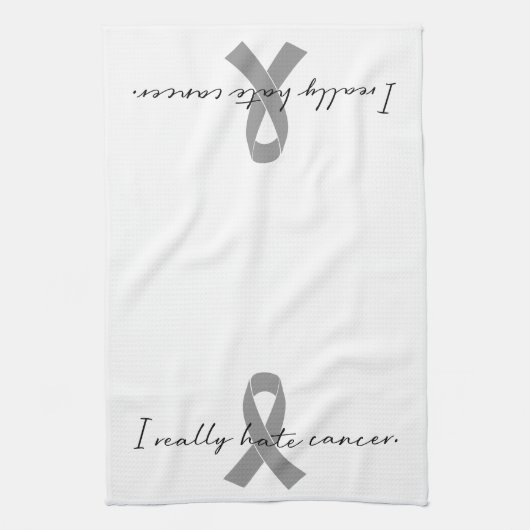 Ironie I heilt Krebs wirklich | Jede Farbleiste Geschirrtuch (Vertikal)