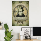 Ironie ist Jackson auf einer Zentralbank Note Prin Poster (Heimbüro)