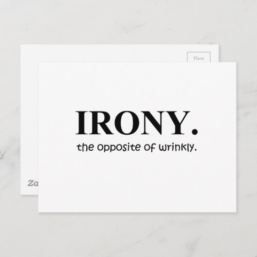 Ironie Postkarte (Vorne/Hinten)