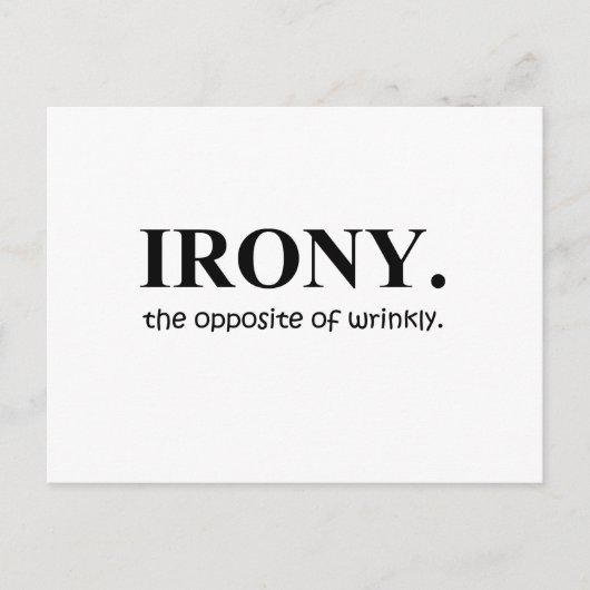 Ironie Postkarte (Vorderseite)