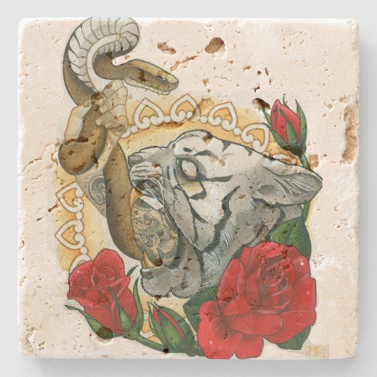 "Ironie " Steinuntersetzer (Vorderseite)