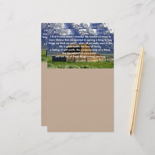 Ironien des Lebens Inspiration Briefpapier (Vorderseite/Rückseite Beispiel)