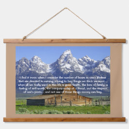 Ironien des Lebens Inspiration Wandteppich Mit Holzrahmen