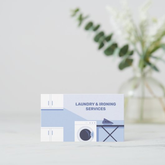 Ironing & Laundry Visitenkarte (Stehend Vorderseite)