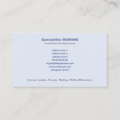 Ironing & Laundry Visitenkarte (Rückseite)