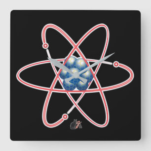 Ironisch Atomisch Quadratische Wanduhr