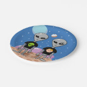 Ironische Außerirdische Pappteller (Schrägansicht)