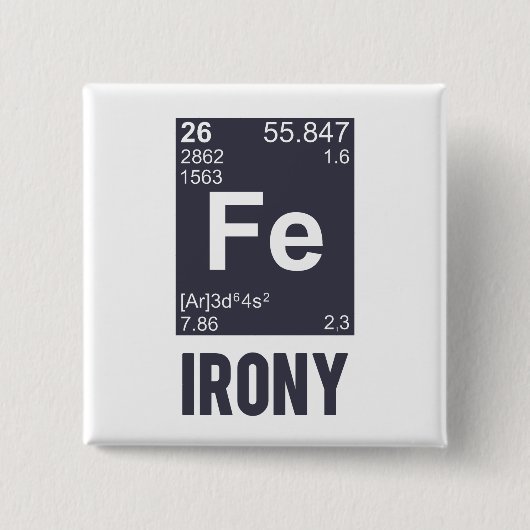 Ironische chemisches Element F.E.-Ironie Button (Vorderseite)