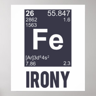 Ironische chemisches Element F.E.-Ironie Poster