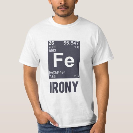 Ironische chemisches Element F.E.-Ironie T-Shirt (Vorderseite)