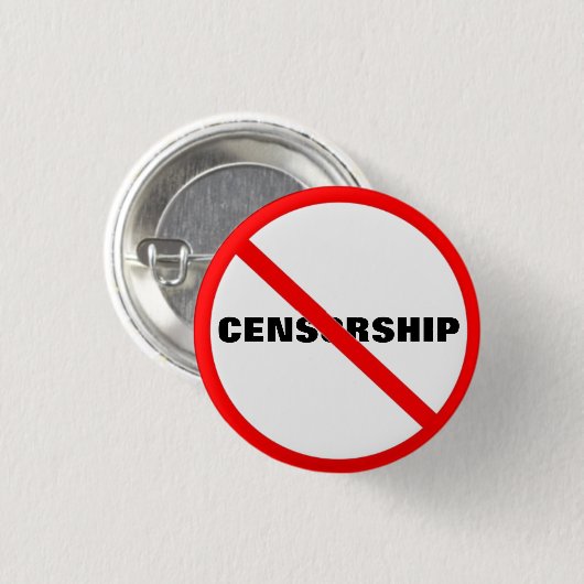 Ironische "NEIN" Verbot-Zensur Button (Vorne & Hinten)