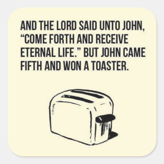 Ironischer Aufkleber zur Christlichen Rettung (Vorderseite)