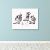 Ironischer Künstler Owls Leinwanddruck (Insitu (Holzboden))