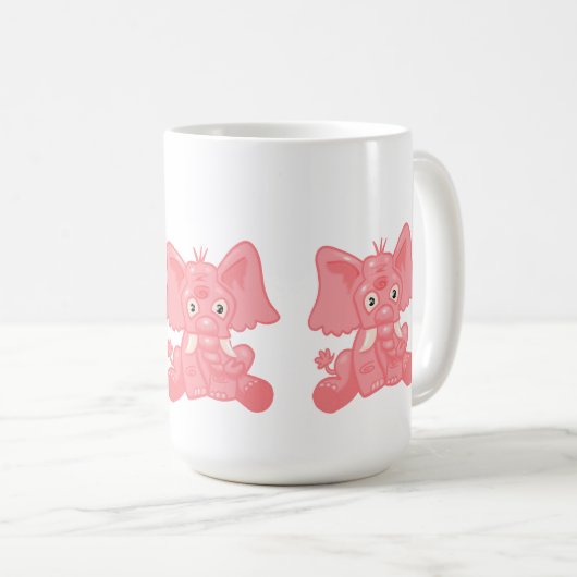 Ironischer Prozess rosa Elefant Kaffeetasse (VorderseiteRechts)