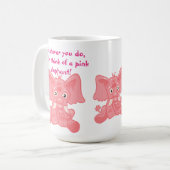 Ironischer Prozess rosa Elefant Kaffeetasse (Vorderseite Links)